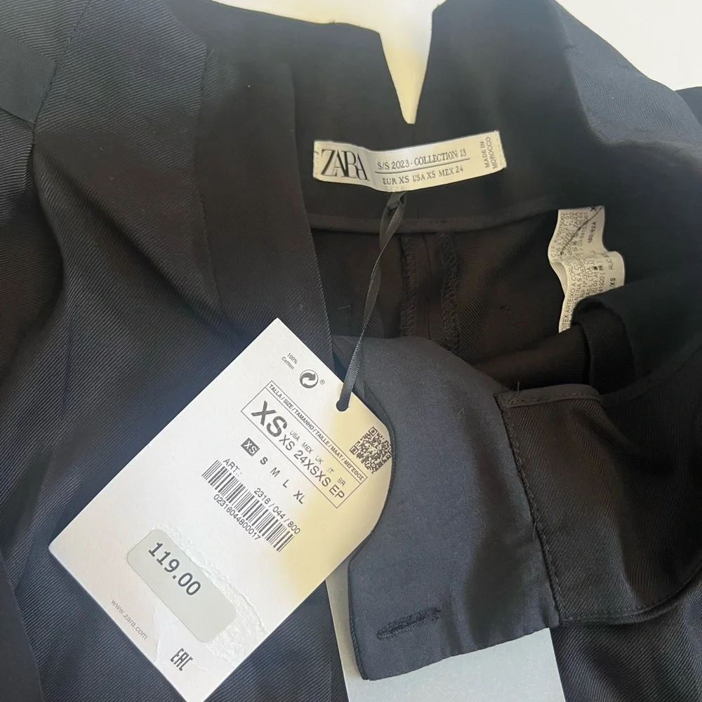 NWT Zara Black High Waist Paper Bag Shorts SZ XS 🖤 - Picture 10 of 10